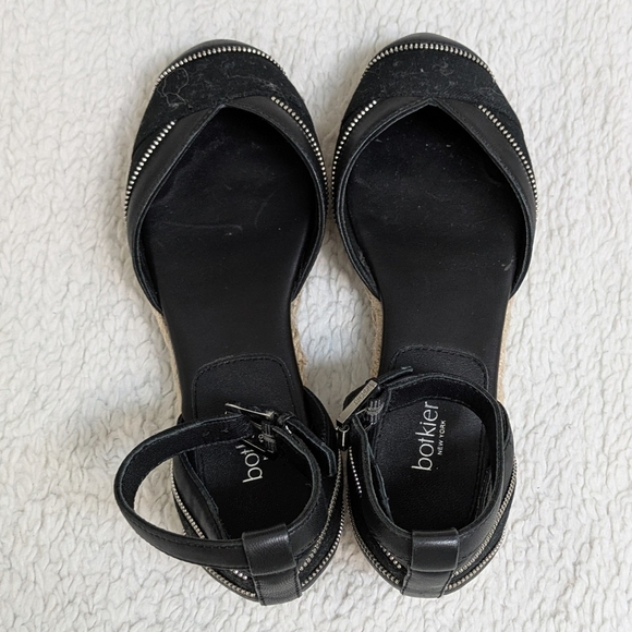 Botkier New York Hudson Zipper Ankle Strap Black Espadrille Sandal 6 - Picture 3 of 6